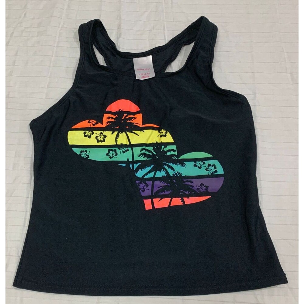 XHILARATION GIRLS SWIM TANK TOP L 10-12